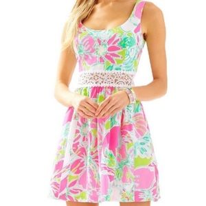 NWT Lilly Pulitzer Rosemarie Dress Flamingo Pin